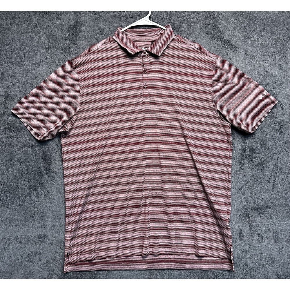 Columbia Performance Golf Polo Shirt Men's XL Red White Short Sleeve Collared